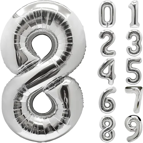 Vista 68 de Globos gigantes de números negros de 40 pulgadas, globos de aluminio de Mylar con helio para cumpleaños, globo número 0 para decoración de fiestas