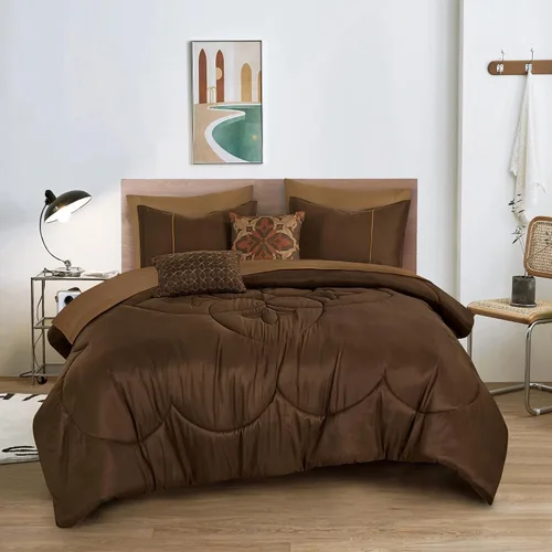 Vista 17 de ESCA Bed-in-a-Bag - Juego de sábanas y edredón de 9 piezas, color negro y rosa, juego de cama en bolsa, tamaño Queen