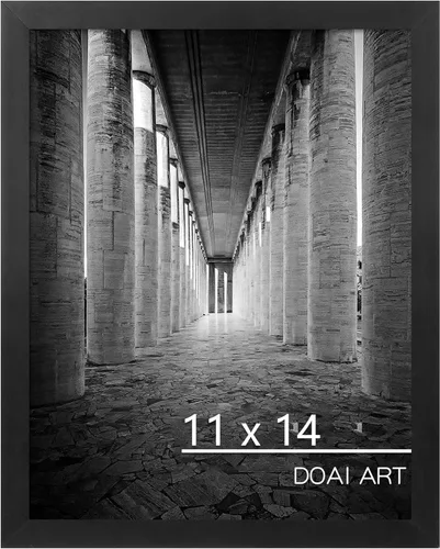 Vista 12 de DOAI ART Marco de fotos de 5x7 pulgadas, marco negro de 5x7 pulgadas para exhibición horizontal o vertical con montaje en pared y sobremesa Marco