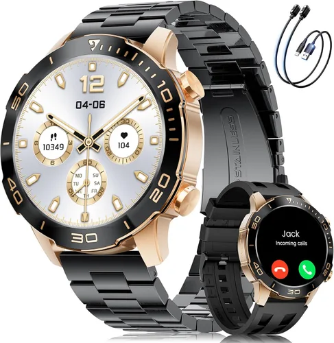 Vista 10 de Smart Watches for Men Luxury for Android iPhone/50 Day Battery,Fitness Watch with Heart Rate/Blood Pressure/Sleep Monitor,Men's Smartwatch Amoled