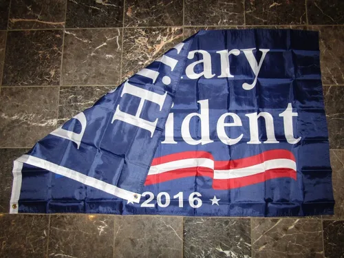 Vista 2 de Bandera de Hillary Clinton para Presidente 2016 de 3x5 pies con ojales de latón