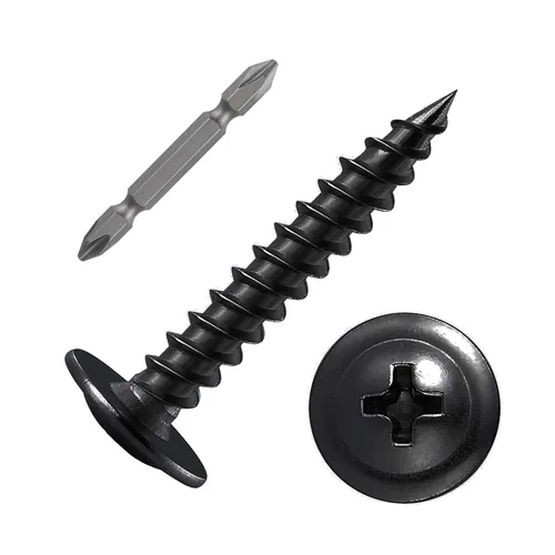 Vista 11 de Tornillos WenSilon #4×1" de cabeza de armadura Phillips para madera con galvanizado negro, autorroscantes para metal rápido.