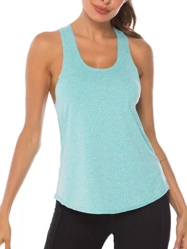 Vista 4 de YAKER Athletic Yoga Tops para mujer Racerback Running Tank Top Gym Ejercicio Camisas