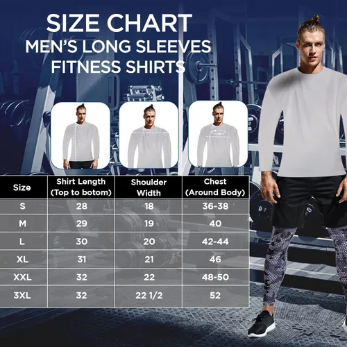 Vista 6 de High Energy Camisas de entrenamiento de manga larga para hombre, paquete de 4 unidades, absorben la humedad, ajuste seco, para correr, deportes