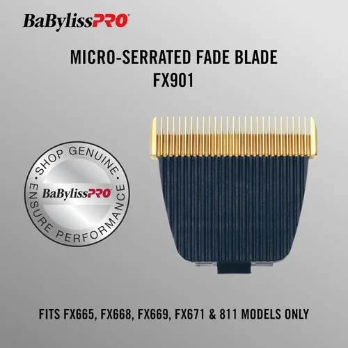 Vista 2 de BaBylissPRO Barberology FX901 DLC - Cuchilla de repuesto microdentada de oro y titanio