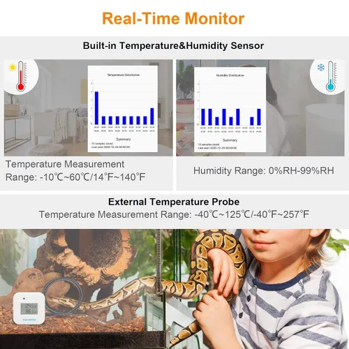 Vista 2 de Inkbird Termómetro inteligente Monitor de temperatura y humedad higrómetro para interiores, aplicación gratuita para iOS y Android, versión IBS-TH2