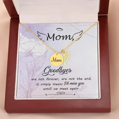 Vista 7 de Collar de recuerdo para mamá porque alguien que amamos está en el cielo regalo para recordar a mamá regalo de alas de ángel para mamá regalo