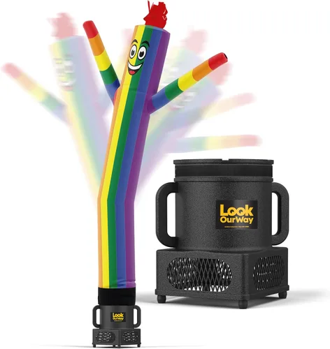 Vista 13 de LookOurWay Air Dancers - Hombre inflable de baile alocado de 7 pies de altura con soplador Sky Dancer - Hombre bailando publicitario inflable negro