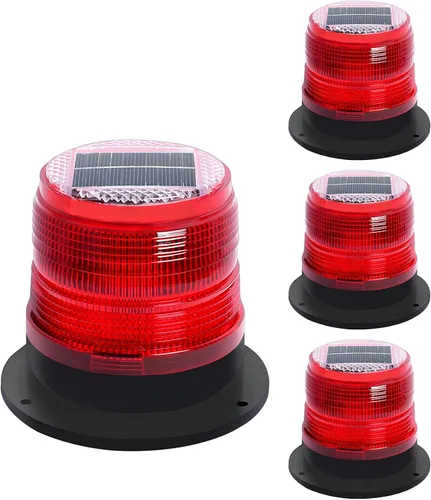 Vista 13 de Luz Estroboscópica Solar de Advertencia de Seguridad Intermitente/Luz Estroboscópica de Techo, con Base Magnética Fuerte Impermeable para 4 piezas