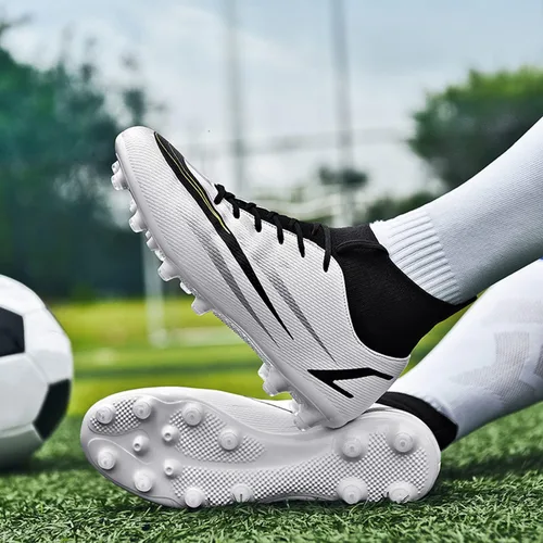 Vista 5 de Beyondjuff Zapatos de fútbol para hombre, tacos de fútbol al aire libre, zapatos de césped juvenil, botas de fútbol para entrenamiento de suelo