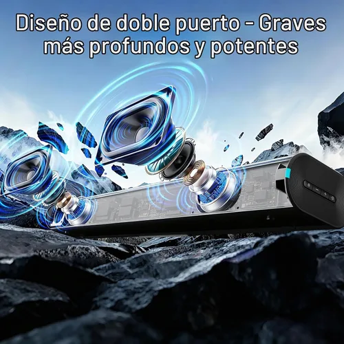 Vista 4 de BESTISAN Barra de sonido con graves mejorados: woofer doble más grande y puertos de graves duales, barra de sonido para Smart TV, barra de sonido