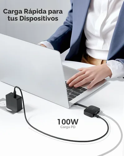 Vista 4 de Cable Matters Adaptador USB C a Ethernet de 2.5 Gb con carga de 100 W