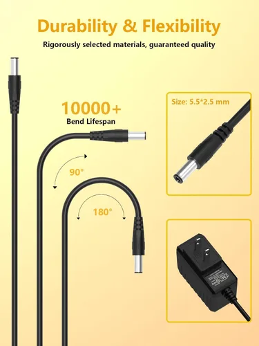 Vista 6 de Adaptador de fuente de alimentación de 9.8 pies, 6 V, 2 A, compatible con ProForm Elliptical, cable de alimentación de repuesto compatible con Smart