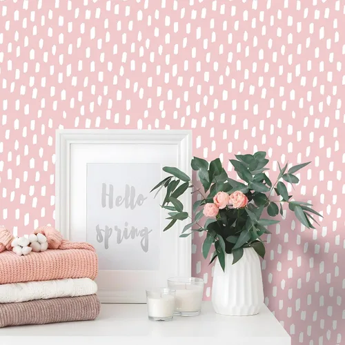 Vista 12 de HAOKHOME Papel tapiz para despegar y pegar, diseño de puntos modernos y bohemios, extraíble, para baño, color caramelo/blanco, papel de contacto