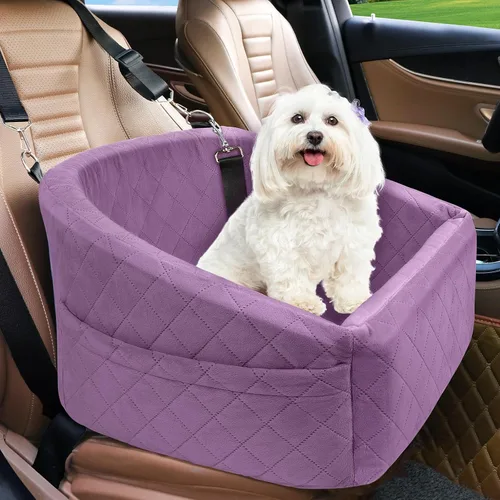 Vista 10 de NEEZUKAR Asiento de automóvil para perros pequeños y medianos, asiento elevador desmontable lavable para perros de menos de 30 libras, asiento