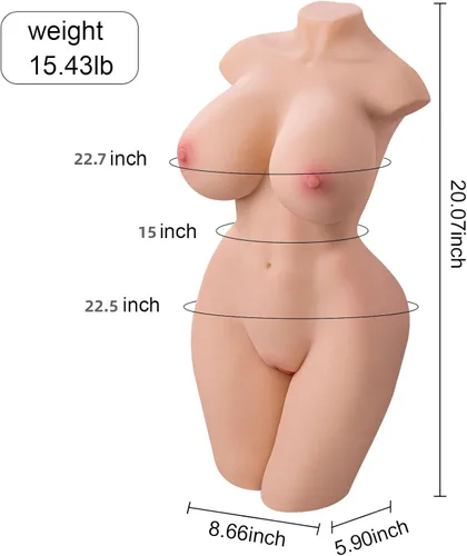 Vista 4 de Muñeca sexual para hombres, masturbador masculino, muñecas sexuales femeninas Jaspik Torso con pechos grandes 3D y anal vaginal, juguete sexual