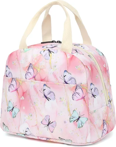 Vista 8 de Lonchera con diseño de aguacate para mujeres y niñas, con aislamiento, reutilizable, para niños, adultos, escuela, trabajo, picnic, viajes