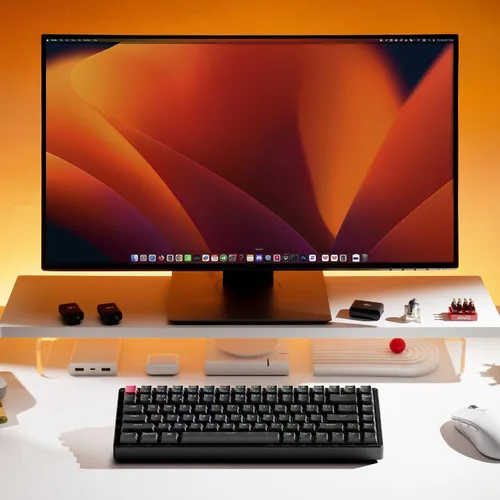 Vista 8 de Keychron K2 75% Layout QMK Teclado mecánico inalámbrico y con cable Interruptor súper rojo, marco de aluminio con retroiluminación RGB con teclas