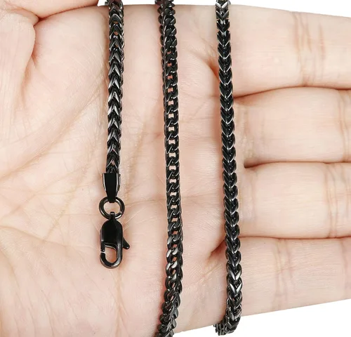 Vista 4 de FIBO STEEL 3-6 mm, collar de acero inoxidable estilo punk para hombres, 20-36 pulgadas