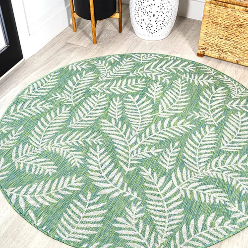 Vista 21 de Eyely BMS119A-28 Santa Monica Nevis Palm Frond - Alfombra costera para interiores y exteriores, casual, campo, floral, dormitorio, cocina, patio