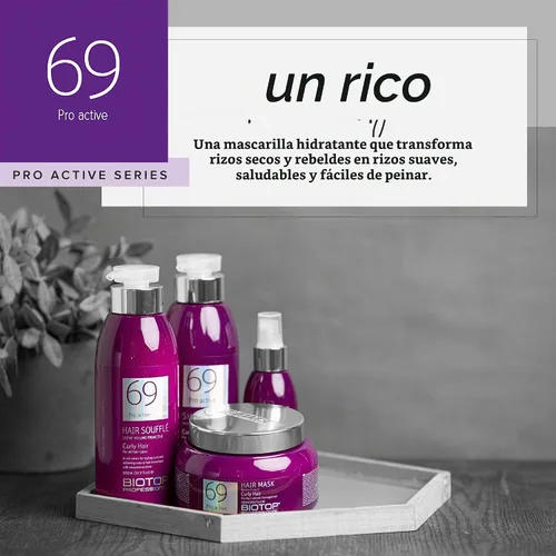 Vista 7 de Biotop Professional 69 Pro Active Hair Mask para tipos de cabello rizado y ondulado, 11.8 oz
