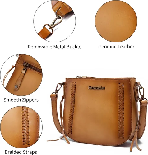 Vista 4 de Montana West Crossbody Bags for Women Genuine Leather Cell Phone Purse Wallet Lightweight Shoulder Bag Travel Purse