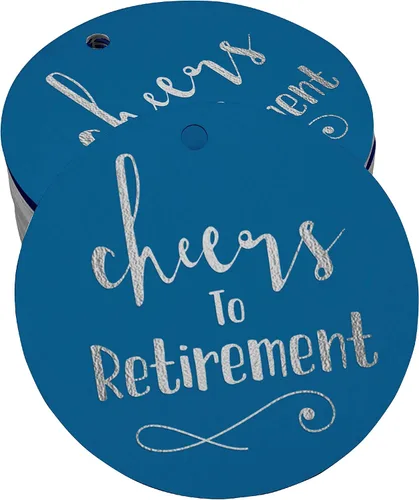 Vista 58 de Etiquetas de papel para colgar con texto en inglés "Cheers to Retirement Wall" (50 unidades)