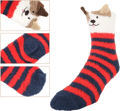 Vista 4 de Benefeet Sox Calcetines mullidos para hombre, calcetines divertidos y esponjosos, calcetines suaves de dibujos animados, calcetines suaves de felpa