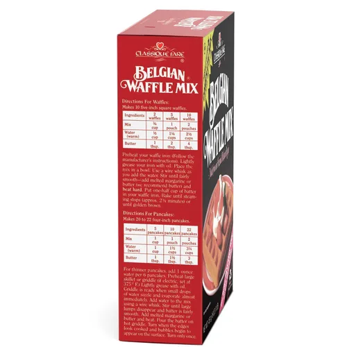 Vista 8 de Classique Fare mezcla para preparar waffles belgas - Hace gofres, tortitas, muffins y crepes ligeros y crujientes - Funciona con máquina de gofres