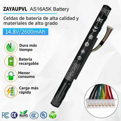 Vista 2 de AS16A5K AS16A8K 4ICR19/66 - Batería para Acer Aspire E15 E5-575 N16Q2 E5