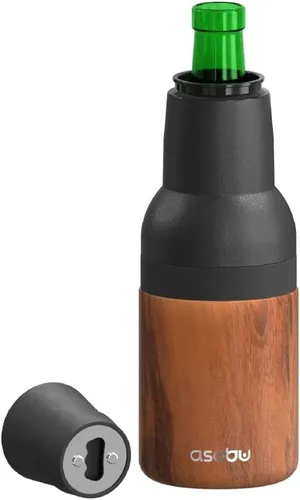Vista 18 de Asobu Frosty Beer Holder, enfriador de latas y botellas de cerveza de acero inoxidable de doble pared con aislamiento al vacío y destapador
