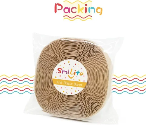 Vista 2 de SmiLife Banda Elástica de Agarre de Silicona para Coser, Beige, 1.05 Pulgadas x 12 Yardas