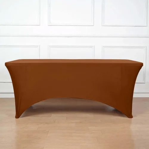 Vista 21 de Efavormart - Mantel rectangular de elastano elástico beige de 4 pies
