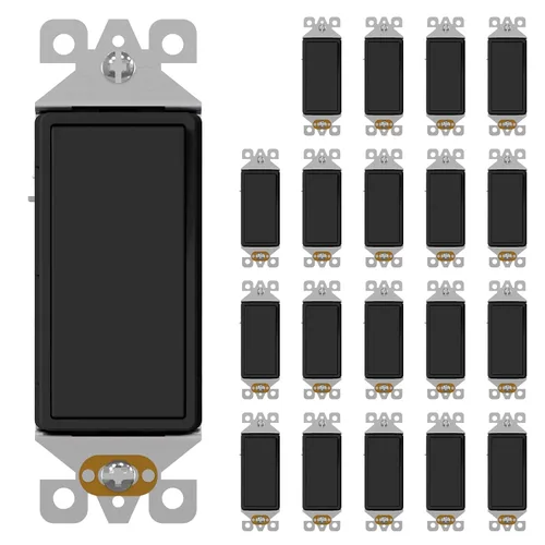 Vista 17 de AIDA Paquete de 1 interruptor de luz basculante Decora de 3 vías, interruptores de luz eléctricos con conexión a tierra automática de 15 amperios