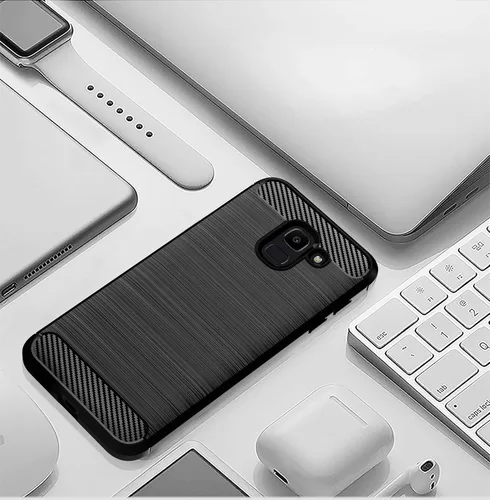 Vista 6 de Asuwish Funda compatible con Samsung Galaxy J6 2018 y protector de pantalla de vidrio templado, accesorios de celda, cubierta protectora de TPU