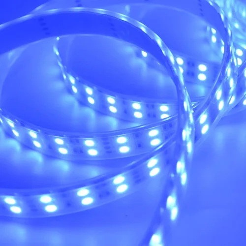 Vista 7 de Tira de luz LED súper brillante de 12 V, doble fila 600 LED, manga impermeable IP67, sin fuente de alimentación (conmutación de 7 colores RGB)