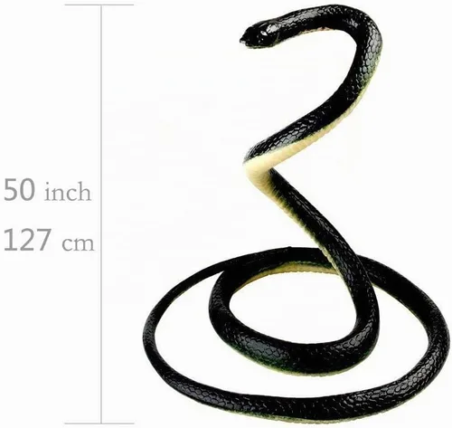 Vista 2 de Juguete de serpiente falsa de goma realista de 50 pulgadas Mamba para accesorios de jardín y broma práctica Para un práctico accesorio de broma