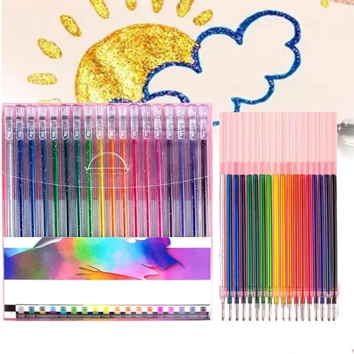 Vista 7 de Topsnova - Bolígrafos Topsnova con purpurina, bolígrafos de gelatina 3D, bolígrafos con purpurina para colorear para adultos, bolígrafos de gel