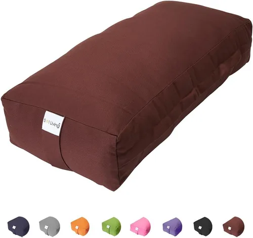 Vista 140 de Sol Living Almohada de yoga rectangular para meditación, accesorios de meditación de algodón, almohada de meditación restaurativa de yoga, almohada