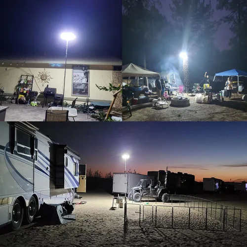 Vista 6 de CONPEX Altra luces LED telescópicas de camping, iluminación LED portátil para acampar al aire libre con control remoto y manual, soporte de 12V CC