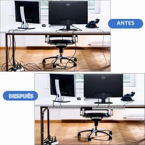 Vista 6 de Kit de canaleta de gestión de conductos de cable, 31.4 pulgadas (2 x 15.7) Gestión de rack de servidor, ocultar cables HDMI VGA de red, canal