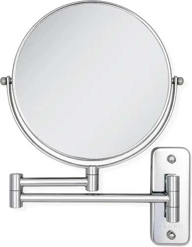 Vista 10 de [Usado] Zadro Espejo de maquillaje para montar en la pared con aumento, espejo plegable de brazo extensible, espejo de tocador para ducha de pared