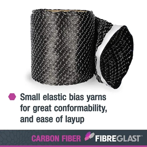 Vista 4 de Fibre Glast Funda unidireccional de fibra de carbono – Tubo de grafito de alta resistencia para unir y reforzar mangueras, palos de hockey, remos