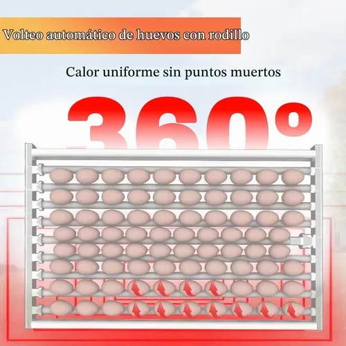 Vista 7 de Incubadora de 400 huevos, incubadora automática para incubar huevos, con giro automático de huevos y control de humedad de temperatura, incubadora