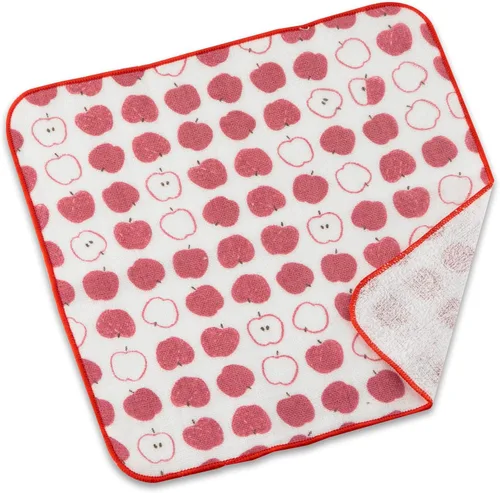 Vista 22 de NOREN Toalla de mano japonesa (Senshu Osaka Towel - Apple) Toalla de algodón, fabricada en Japón, 100% algodón, de secado rápido, absorbente, ultra