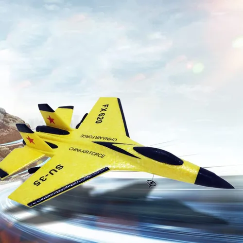 Vista 2 de Feamos Fmingdou Avión Rc, avión RC realista SU-35 Fighter EPP Avión de espuma para niños Fácil vuelo antichoque Control remoto avión para niños 13.0