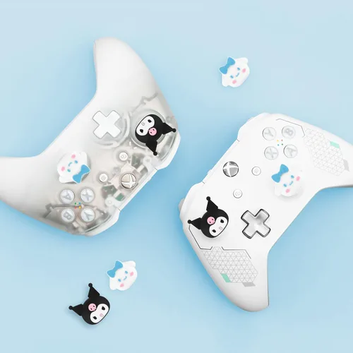 Vista 6 de DLseego Dog & Evil Rabbit - 4 tapas de agarre para el pulgar para Xbox One PS5 PlayStation4 DualSense Switch Pro Wireless Controller Deck de vapor