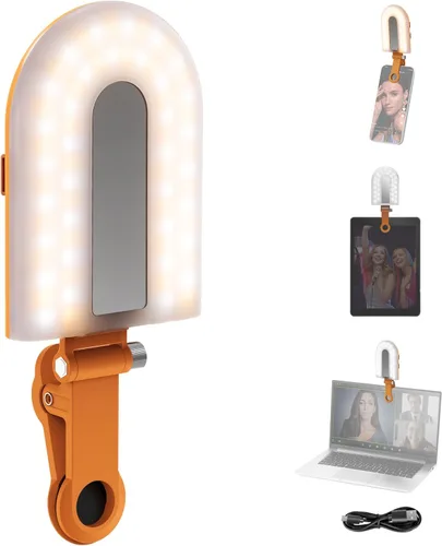 Vista 11 de NEEWER Versión de Nivel de Entrada Luz LED para Selfie, Clip de Plástico para Relleno de Luz en Teléfono para iPhone, 66 LEDs CRI92 Portátil