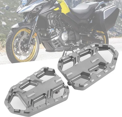 Vista 2 de Estriberas para motocicleta, reposapiés, reposapiés, reposapiés, reposapiés ancho, compatible con FordL650 DL1000 VSTROM 650XT/1000XT (TAI)