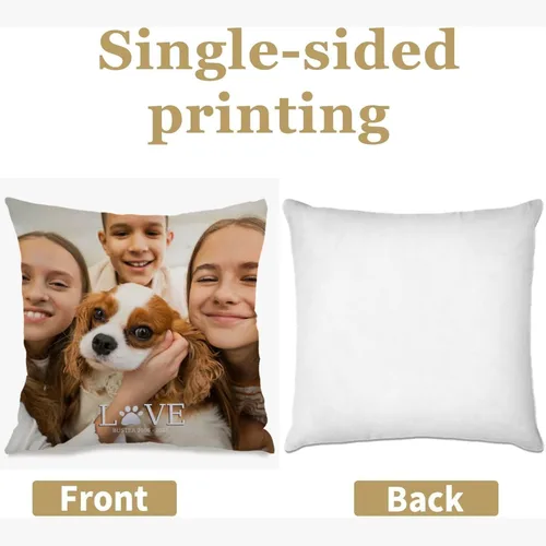 Vista 2 de Custom Couples Pillow Case with one Romantic Photo and Personalized Message enriching Your Room décor and expressing Love Through a Meaningful Gift